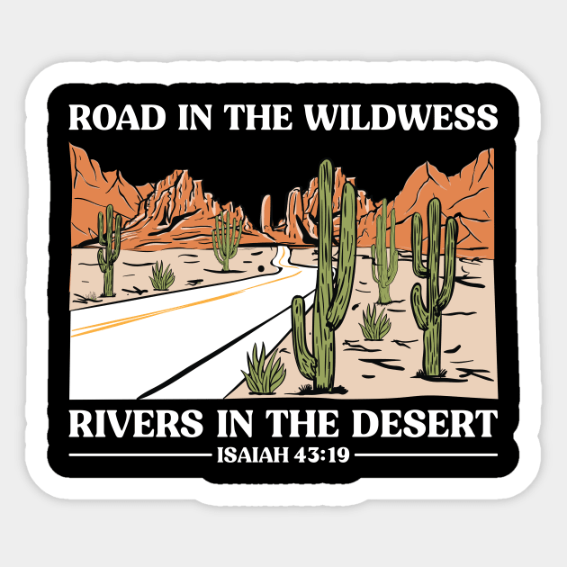 Road In The Wilderness Rivers In The Desert Sticker by AnnetteNortonDesign